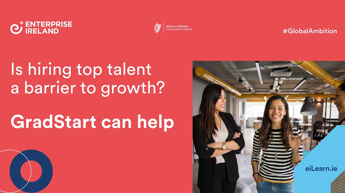 Attract top graduate talent and get 50 - 70% salary support through Enterprise Ireland's GradStart programme: bit.ly/3uamZLa #GlobalAmbition

<a href="/Loc_Enterprise/">LocalEnterprise.ie</a> <a href="/UdarasnaG/">Údarás na Gaeltachta</a>