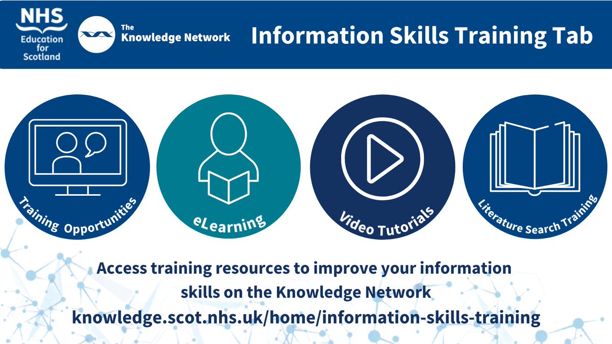 NESKnowledge's tweet photo. We have added a new Information Skills Training tab to the Knowledge Network! If you work in health and social care in Scotland, check out what skills development opportunities are available to you: https://t.co/5Hx910qhKp #training #informationskills https://t.co/lazFMmkDJp