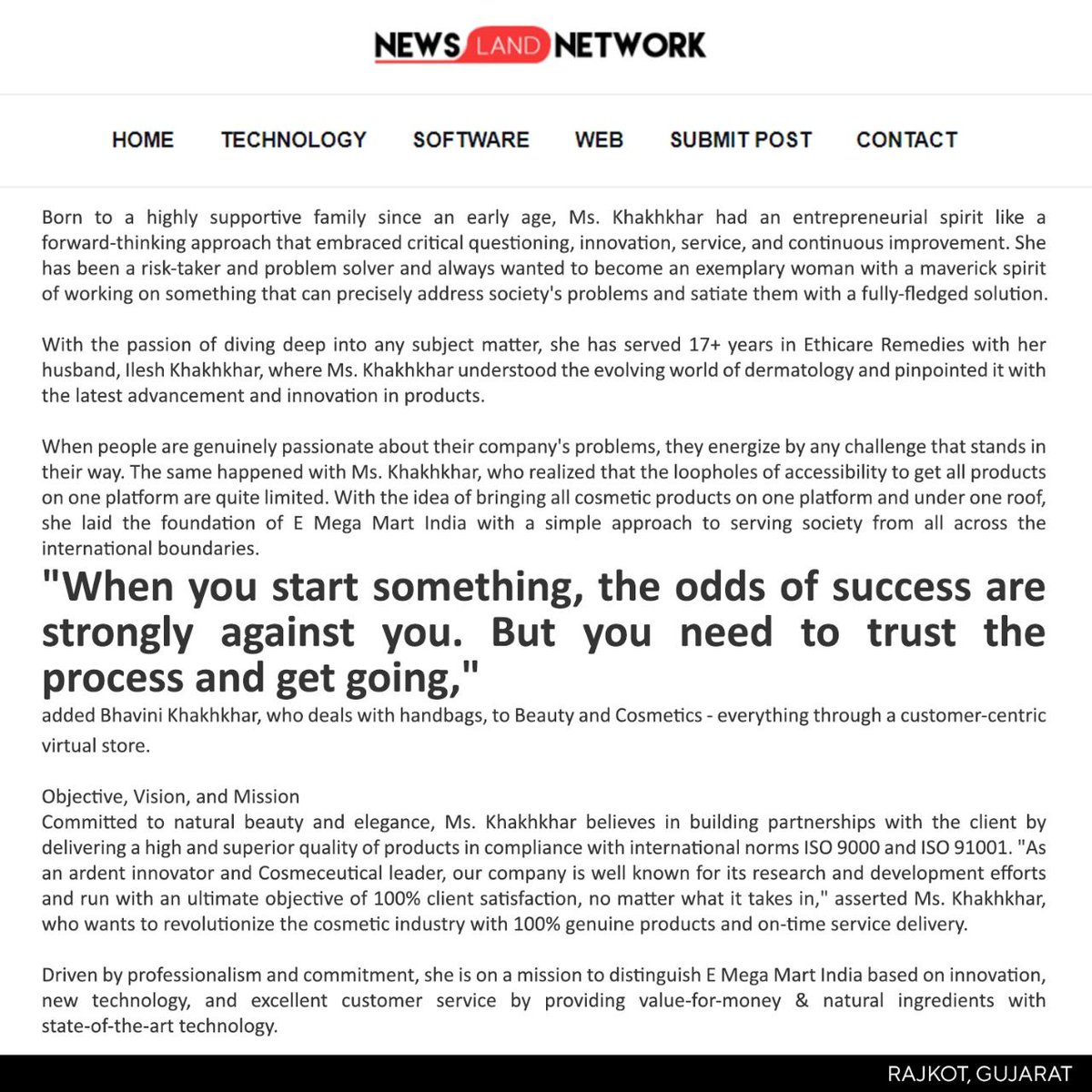 BhaviniOfficial's tweet image. Learn from your past &amp;amp; mistakes, learn from your colleagues, excellence is not a destination to attain but a journey not to be missed. Honoured to be covered in News Land Network Online. 
.
.
.
.
.
.
.
.
.
#MediaCoverage #SocialBytes #JourneyofExcellence #entrepreneurial