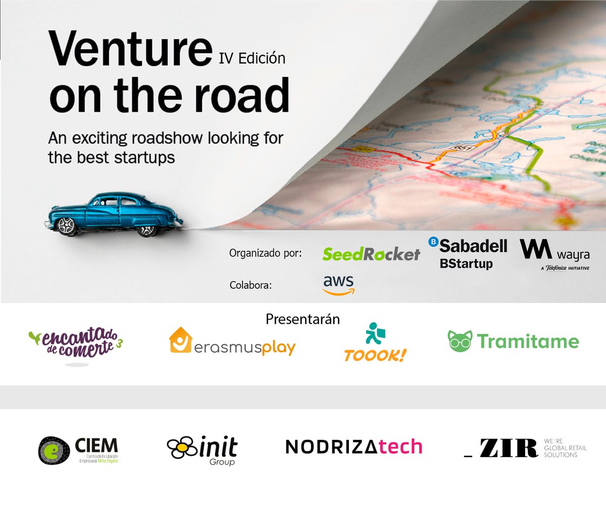 seedrocket's tweet photo. ⏱️ Quedan solo tres días para el #VentureOnTheRoad en #Aragón, organizado junto con @Bstartup y @WayraES.
Presentan ➡️ @ecomerte #ErasmusPlay @TramitameYumi y #Toook
¡Inscríbete ya! 👉 https://t.co/RYpe001r7I https://t.co/QJsK1CtGT3