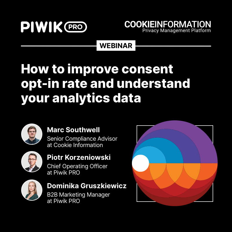PiwikPro's tweet photo. Join our webinar and get professional tips on how to properly set up consent forms from our experts. 👉Book your spot at
https://t.co/srX4OmglIc
@CookieInfoCMP #conset #gdpr #piwikpro #cookieinformation #cookies #analytics https://t.co/Ajm2cyNB6v