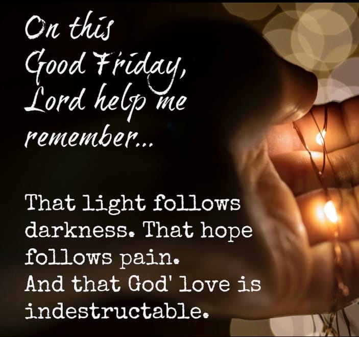SMESecondary's tweet photo. Remember...that light follows darkness. Hope follows pain. And that God' love is indestructable. π #GoodFriday #Easter #holyweekathome @JP2Award @KandLeYouth @KANDLEi @BishopDNulty https://t.co/L2CHD35fD5