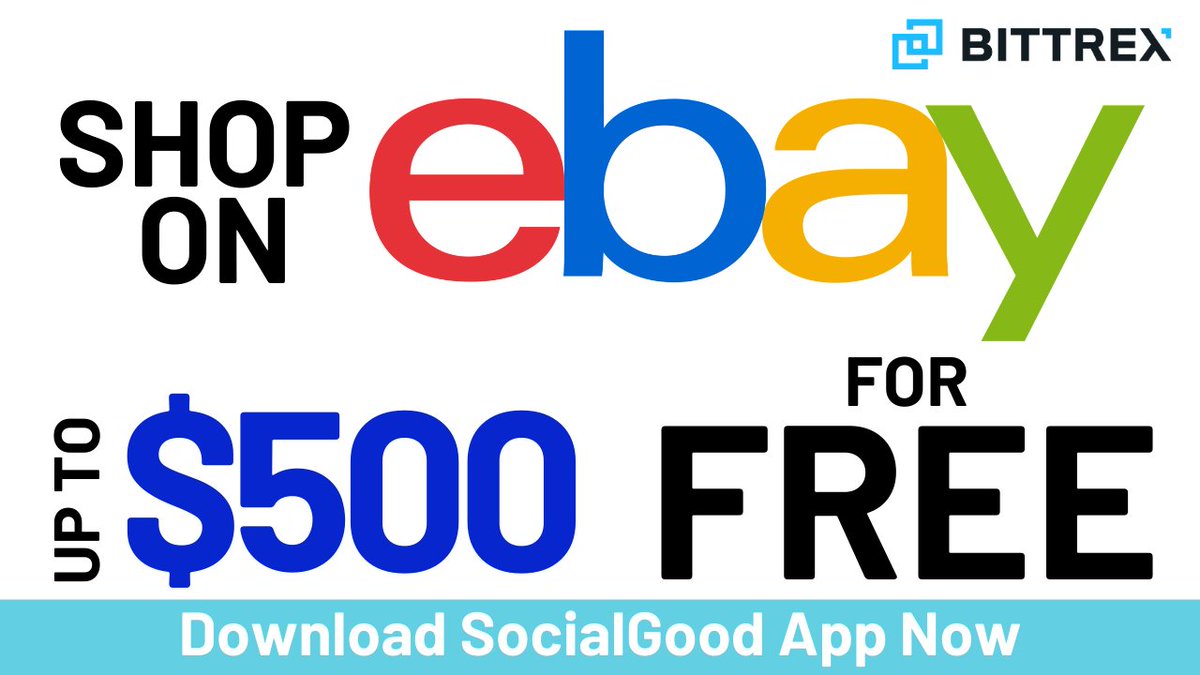 Shop at eBay and get your purchase amount back in crypto (up to $500 max per transaction). Get TVs, luxury goods, other large purchases practically free!

To participate:
➡️Retweet &amp; follow
📲Download the app: referral.socialgood.inc/?id=YzVZe5
☑️Deadline: May 31