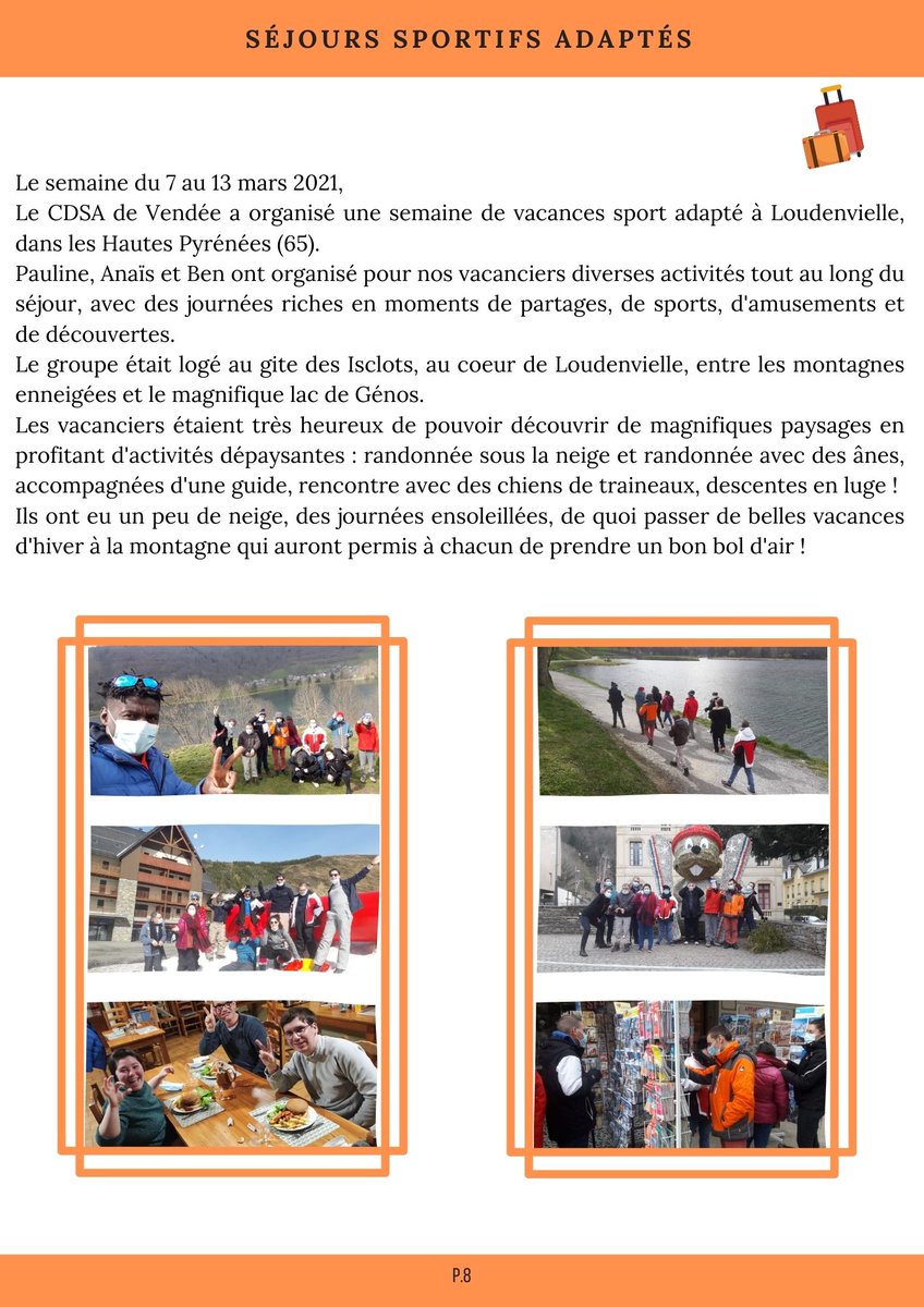 85CDSA's tweet photo. En ce début de mois d'Avril, la Newsletter trimestrielle Janvier-Mars est disponible 😁
Vous y retrouverez l'ensemble de l'actualité du CDSA de Vendée👍
Bonne lecture à vous tous et bon week-end de Pâques ! 😃🔔🍫☀️
Pour en savoir plus : https://t.co/mFHfJFWXsg https://t.co/UKJaCZgCAw