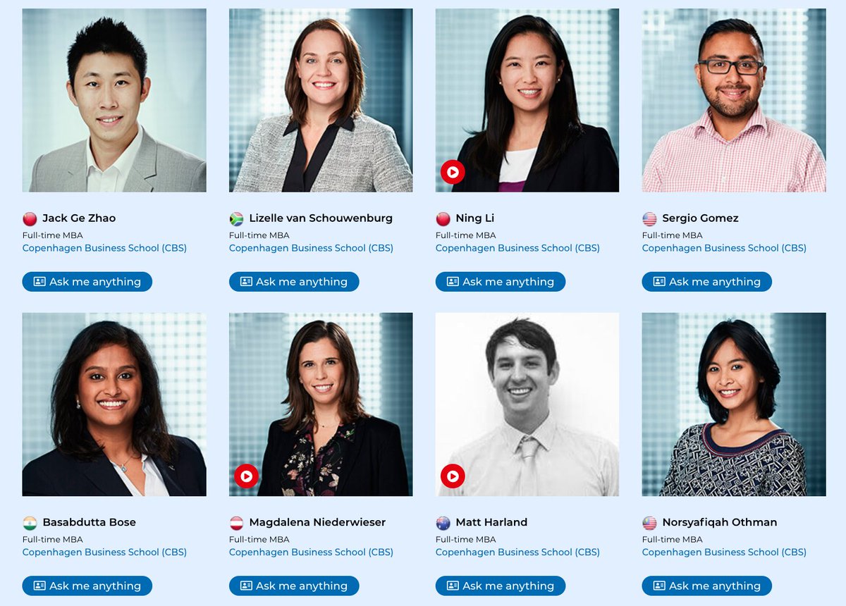 CBS_MBA's tweet photo. Did you know that you can reach out directly to our #CopenhagenMBA #ambassadors? You can ask them anything you'd like to know about our programme, their #MBAjourney or #postMBA #career paths >> https://t.co/4izSTrmXD3 https://t.co/AcB4McPRQ9