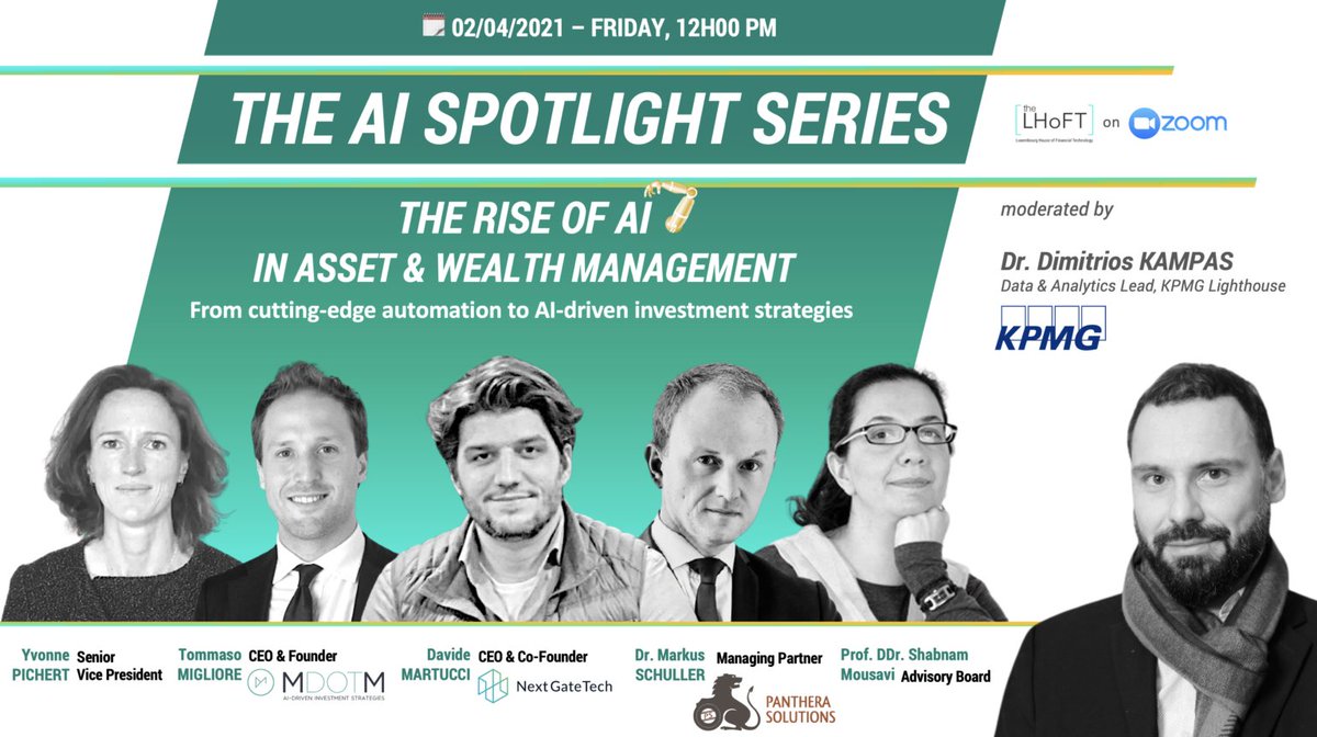 🔴 𝗟𝗜𝗩𝗘 - in 10 minutes: The Rise of AI in Asset and Wealth Management 🦾

Join us for this live panel with experts from the world of data-driven finance, followed by a quiz and optional workshops.

Join here:
👉 lhoft.com/en/event/the-r…
#AI #Fintech #MachineLearning #Finserv