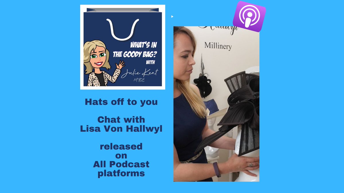 Hope you are enjoying my new Podcast 
‘Whats in the Goody Bag?’

Up next Tuesday the talented <a href="/Lisavhmillinery/">Lisa von Hallwyl</a> talking about millinery &amp; her dynasty!

buzzsprout.com/1694056

<a href="/CheltLifestyle/">Local Noticeboard 🌸</a> <a href="/Blossom43/">Fiona Viney</a> <a href="/CathrynHage/">🪴Cathryn Hage 🌳</a> @Made4Upodcasts 
#podcast #Switzerland
