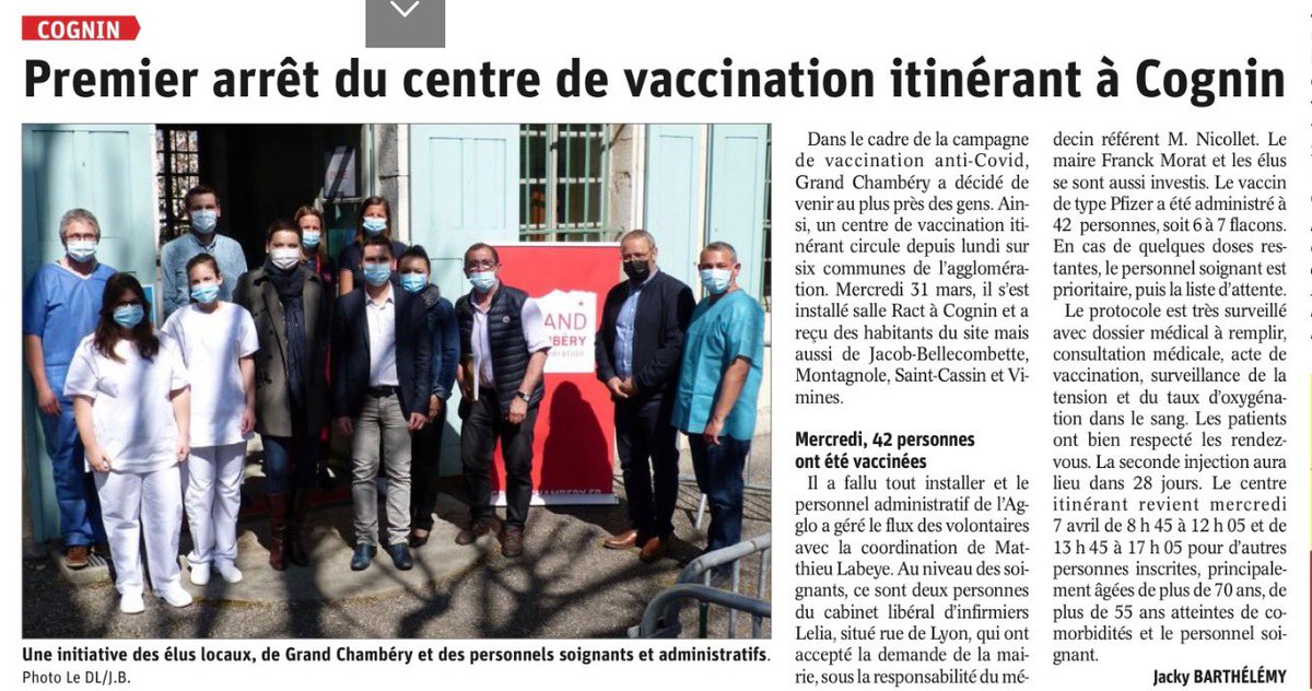 cfavettasieyes's tweet photo. 💉💉@VilledeChambery /@GrandChambery 💉💉
Un partenariat fructueux visant à la création d’une ligne de vaccination « Ad’Hoc » pour vacciner  le plus grand nombre de nos concitoyens! Avec #FranckMorat , Maire de Cognin https://t.co/9IxE614ax9