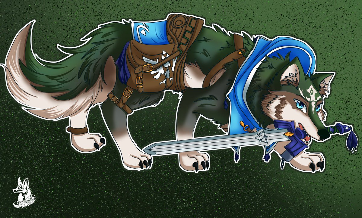 Spinellefennec's tweet photo. Hey j'ai fait un fan art de Zelda, Link en loup de façon custom. https://t.co/G5mnd1fkzX