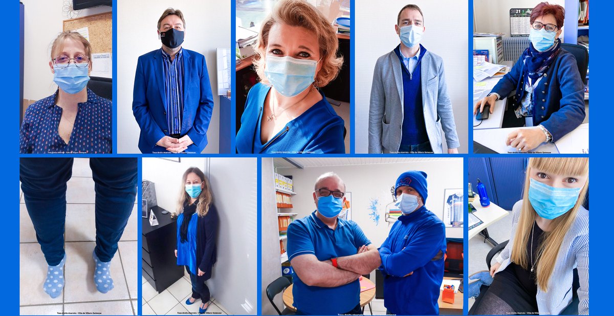 villerssemeuse's tweet photo. Les agents municipaux de @villerssemeuse et Monsieur le Maire également en bleu en soutien à la #journéemondialedelautisme et au projet #OnDitCap - #OnPrendLeRelais en faisant briller les #ArdennesEnBleu 💙 https://t.co/1zDhxVQ0dH