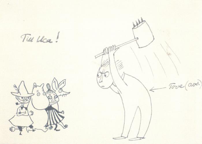 passionpeachy's tweet image. this drawing from when tove jansson was tired of making moomin content I’m going to cry