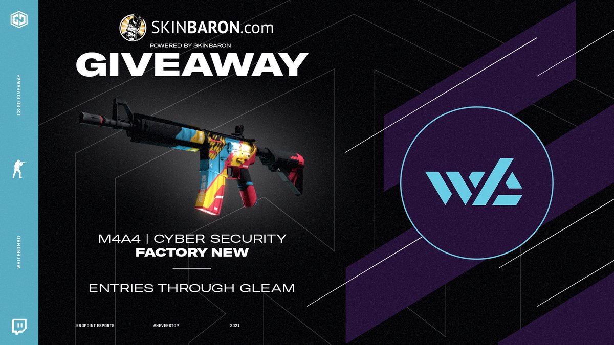 WhiteBombo (@whitebombo) on Twitter photo 🎁GIVEAWAY🎁
Thanks to <a href="/SkinBaronEN/">SkinBaron.com</a> <a href="/TeamEndpoint/">Endpoint CeX</a> and @UKCircuit for providing this giveaway!
1x M4A4 | Cyber Security (Factory New)
🔗Enter here: gleam.io/yuVAw/skinbaro…
📅 ENDS IN 7 DAYS 🎁GIVEAWAY🎁
Thanks to <a href="/SkinBaronEN/">SkinBaron.com</a> <a href="/TeamEndpoint/">Endpoint CeX</a> and @UKCircuit for providing this giveaway!
1x M4A4 | Cyber Security (Factory New)
🔗Enter here: gleam.io/yuVAw/skinbaro…
📅 ENDS IN 7 DAYS