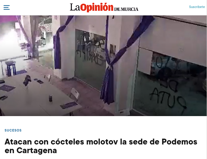 AnticapiCT's tweet photo. Las cesiones continuas al fascismo lo único que provoca es el enaltecimiento de la violencia contra todo aquellos que nos hace libres. Nuestra solidaridad con las compañeras y compañeros @Podemos_CT contra este nido de ratas que hay que exterminar.
#NoPasaran 
#Antifascista https://t.co/3OleTC3a8L