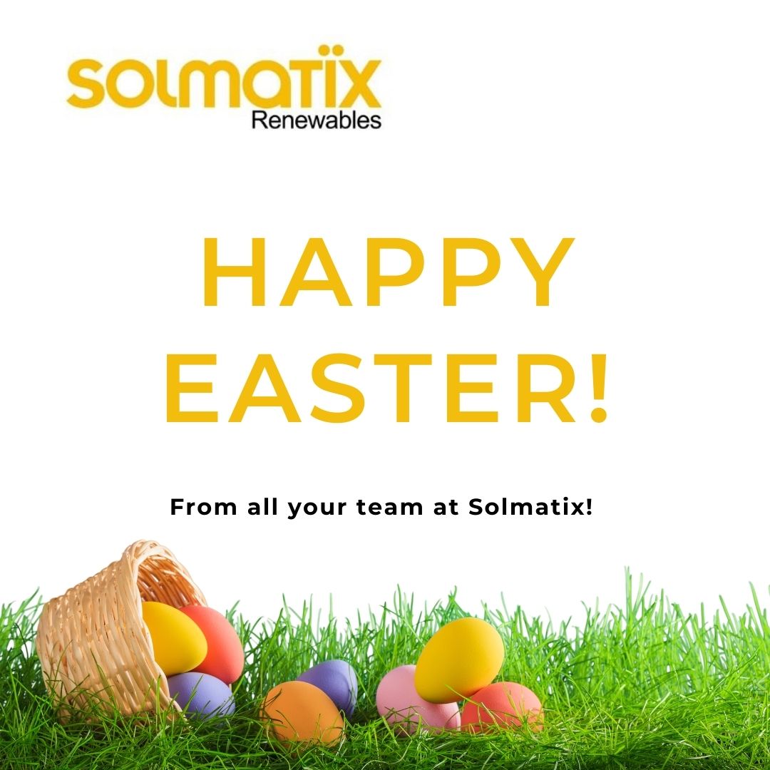 Solmatix's tweet photo. Happy Easter to all our Clients, Staff and Supply Chain! 

Solmatix offices will be closed Easter Monday and Tuesday. 

Wishing you all a lovely long weekend with your family!

#Solmatix #SolmatixRenewables #EasterHolidays #EasterWeekend https://t.co/Se1uBRUUMx