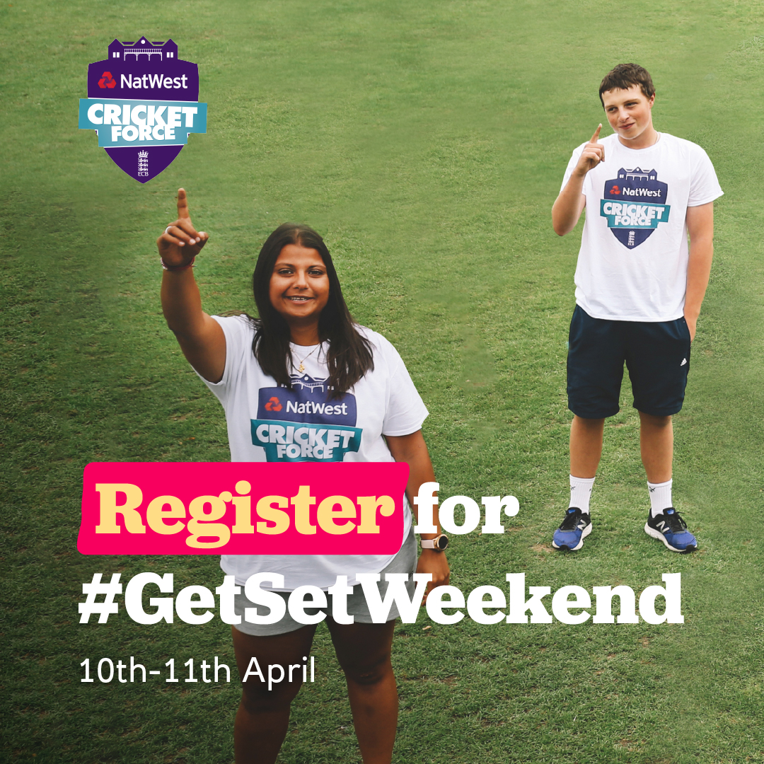 It's almost time for the #NatWestCricketForce #GetSetWeekend 😍🏏 📅 10th - 11th April Sign up your club today to get set for the summer here 👇 See you there! bit.ly/3bYh59R