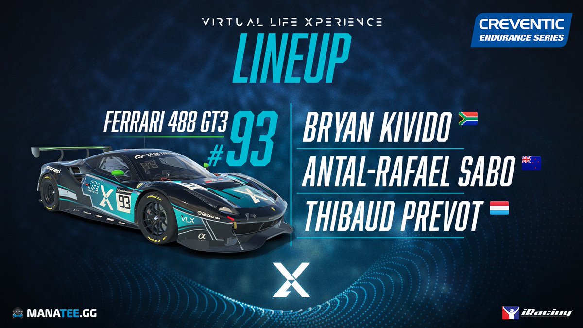 Dstinct_GG's tweet photo. #iRacing | Creventic Endurance Series

#93 VLX Green 🟢

The 93 car retains the same driver lineup that saw them bring home a P2 finish last time out at Bathurst! 

The boys will be hoping to make a strong push for a good result at Spa tomorrow

#vlx | #manatee | #spa12 https://t.co/XDlJYSHeSW