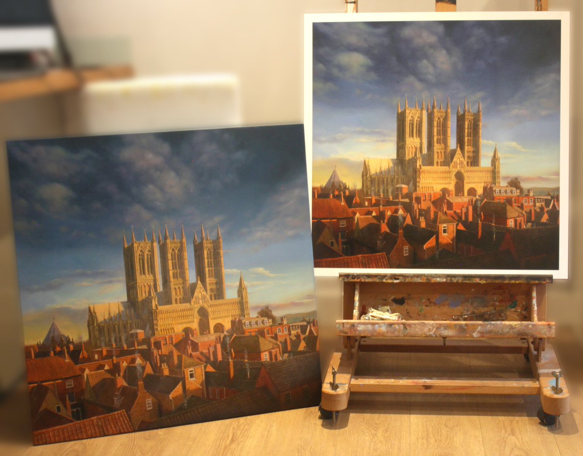 DeanWilsonArt's tweet photo. Reproduction of my most recent #Lincoln oil painting, sat next to its mother :) https://t.co/9uIGbSYuLD