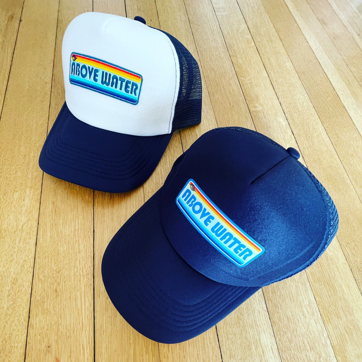 abovewateruk's tweet photo. Our charity truckers caps are in! If you have asked for one, wanted one, need one in your life... drop us a message! £15 or two for £25, ideally socially distanced pick up but postage available at extra cost. 
#support #charity #hats #stoked #sweethats https://t.co/d1Zv7W3H9P