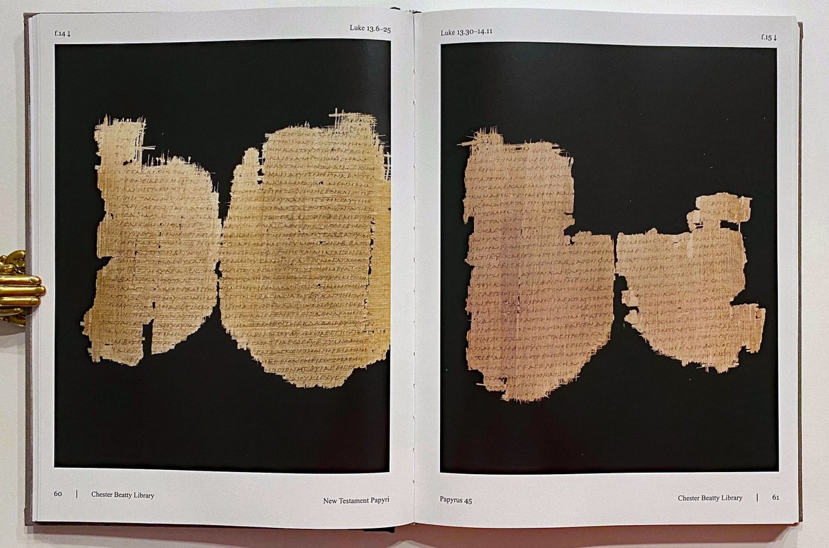 incunabula's tweet image. THE 'FIRST EDITION' OF THE NEW TESTAMENT

Not quite, but this is perhaps the closest we have: the Papyri P45, P46 &amp;amp; P47, mainly now in the Chester Beatty collection, date from the 3rd century &amp;amp; contain parts of all 4 Gospels, Acts, the Pauline epistles, Hebrews &amp;amp; Revelation.  1/3