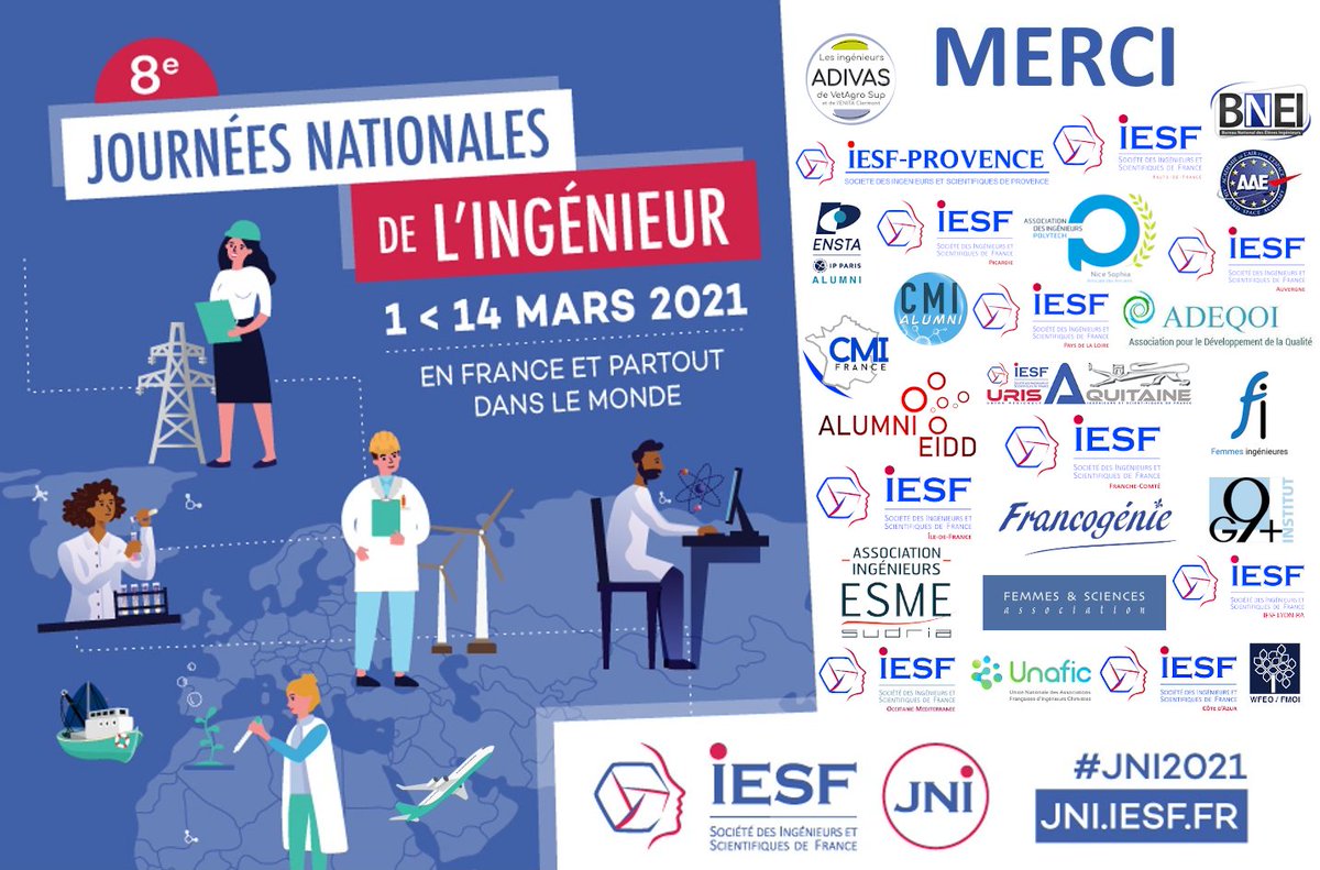 IESFfrance's tweet photo. #JNI2021 Les Journées Nationales de l'Ingénieur sont officiellement terminées avec 71 événements labellisés : merci à toutes les #associations pour leur mobilisation et leurs actions ! https://t.co/trnfJzSqWC