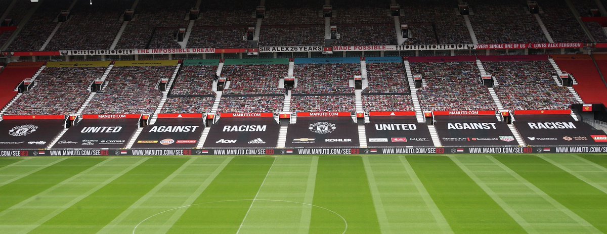 SEF_MUFC's tweet photo. #seered #allredequal
New Old Trafford stadium seat banners portraying the message that Racism won't be tollerated.
We rarely hear any form of Racism amongst our #mufc match going home and away support.
Let's ensure our on line support acts in the same manner and respect. https://t.co/DAC39GPhoz