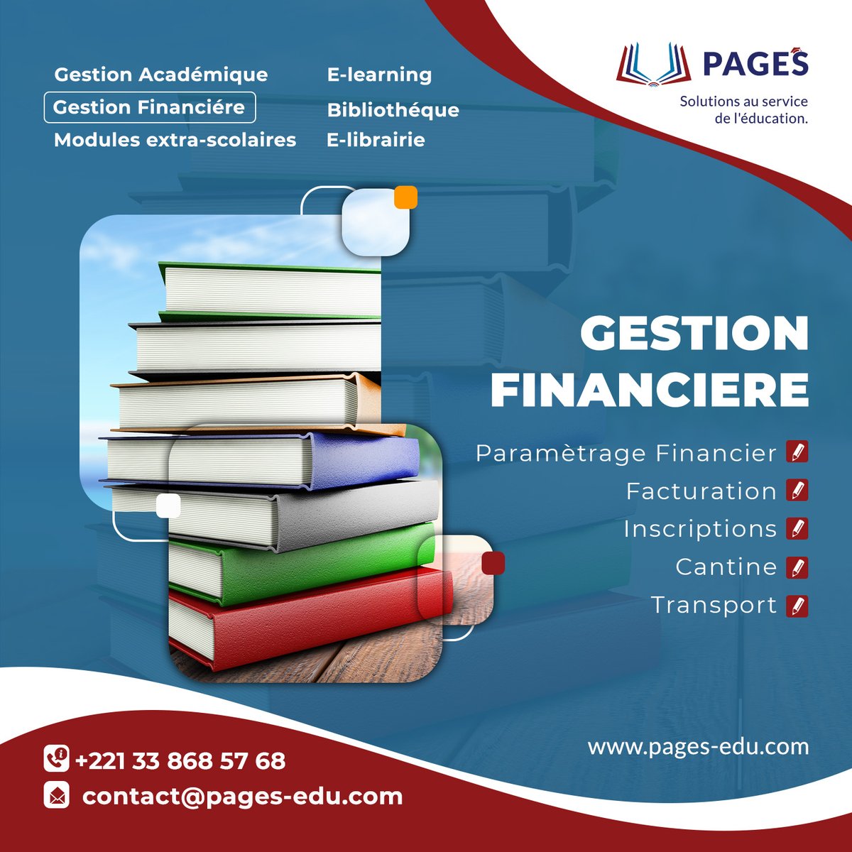 PlateformePages's tweet photo. Gérer la finance d'un établissement n'est pas facile et peut être délicat !!!
Nous avons La solution avec la plateforme  PAGES qui prend en compte la gestion financière de votre école.
Tel: 33 868 57 68.
 #Senegal #UEMOA #CEDEAO #digitalisation
#gestionacadémique #groupeafridev https://t.co/oYUZF4Z9fk