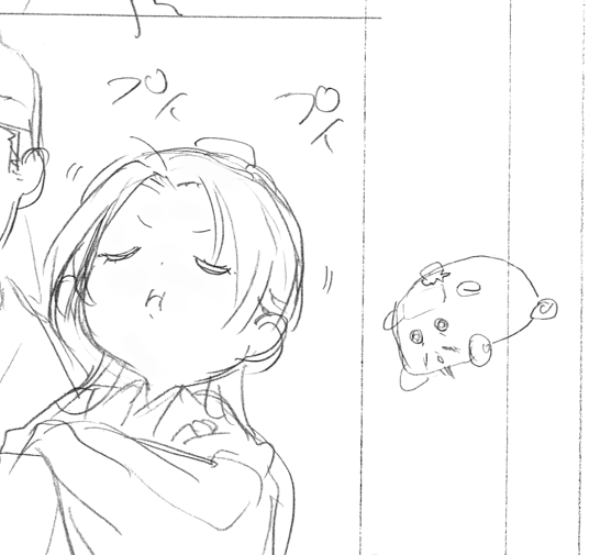 40話下描きの紙にらくがきしてたプイプイヤブカーちゃん 