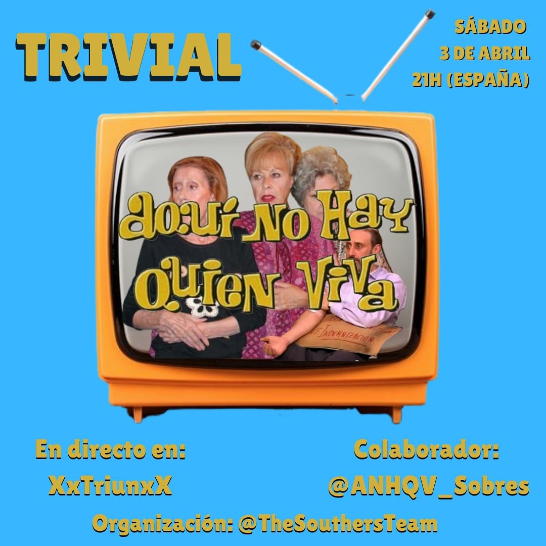 LevelUpSoho's tweet image. ¡TRIVIAL ESPECIAL ANHQV! No os perdáis la oportunidad de demostrar que sois los que más sabéis de esta mítica serie. Además, tendremos un premio muy especial preparado. Si nos ayudáis con la difusión seremos una unidad más felices ¡Nos vemos, Levelitas! 💙
Twitch.tv/xxtriunxx