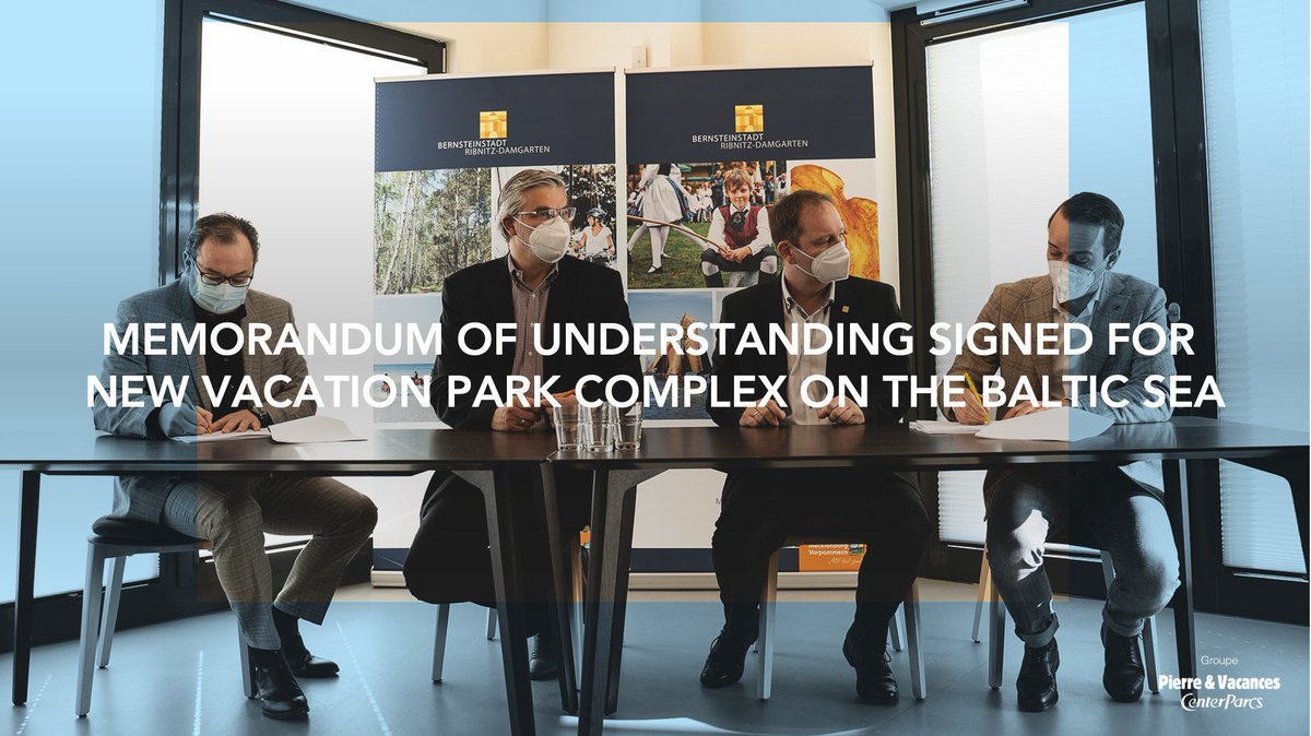 We are proud to announce the signature 🖋of a Memorandum of Understanding, a first step in the development of a new generation  #CenterParcs in the Baltic Sea, #Germany 🇩🇪