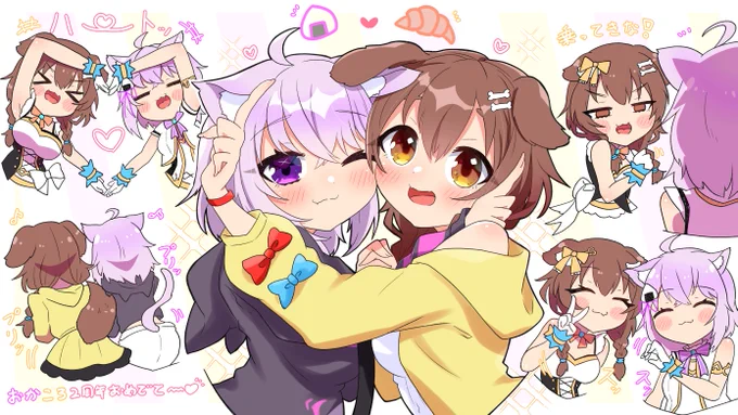 おかころ2周年おめでと～‼️??✨❤️
#絵かゆ #できたてころね #おかころ2周年3Dライブ 