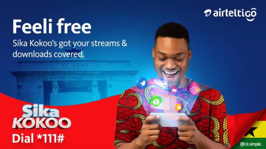 real_jhaymez's tweet photo. If you’ve always been surfing the internet and worrying about high data charges,  #sikakokoo came through for you...grab an @airteltigoghana sim now and feel like a boss https://t.co/B9hs0Rpjps
