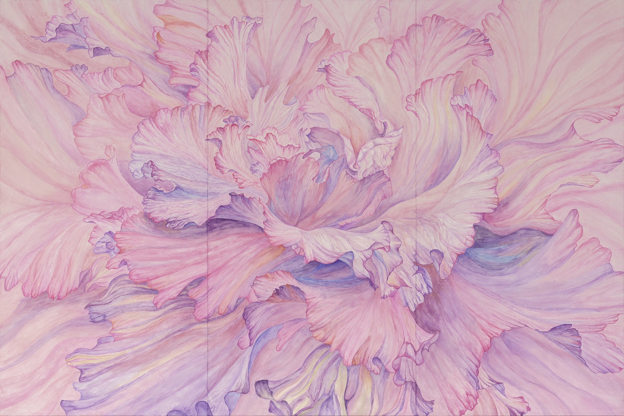 Nanae Tsuki 通木菜々絵 卒業制作 Blooming Proudly 高知麻紙 岩絵具 1 273cm Art Artwork Fineart Painting Japaneseart Japanesepainting Graduationwork Graduationworks Flower Flowers Bloomingproudly Pink アート 絵画