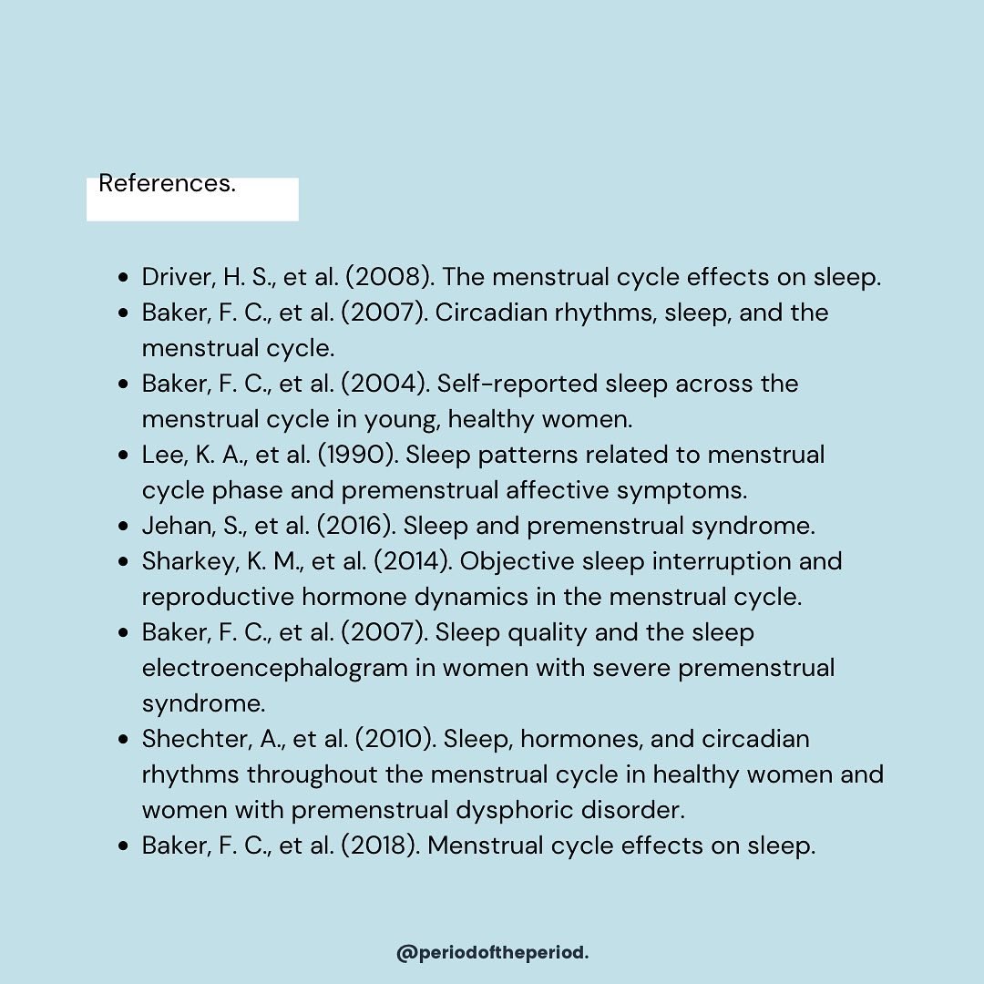 Sleep &amp; the menstrual cycle: A quick guide to how your hormones might be influencing your sleep👇🏼