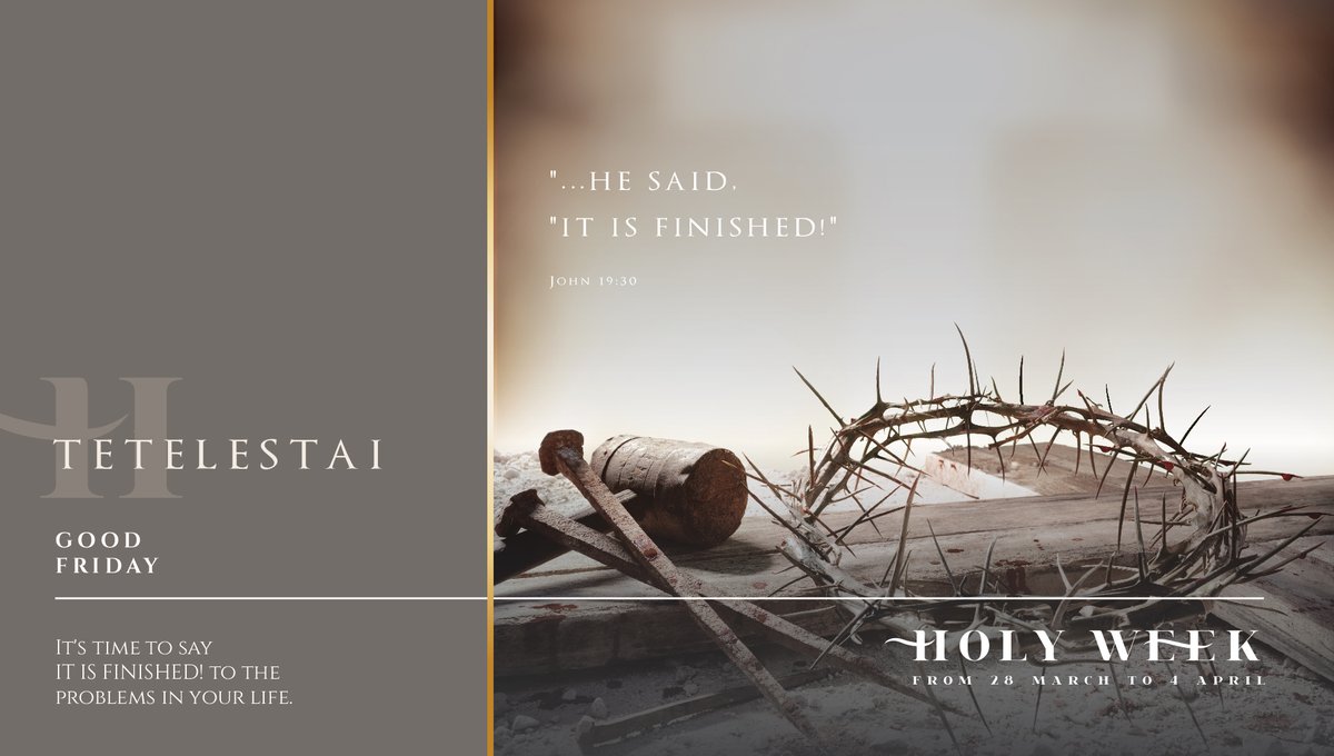 Jesus has already said “It is finished” to the problems you are facing. Now it’s your turn!

Join us today at 3pm for our special Good Friday service at your local UCKG branch.

For locations, call 020 7686 6000.

Please come wearing your face covering.