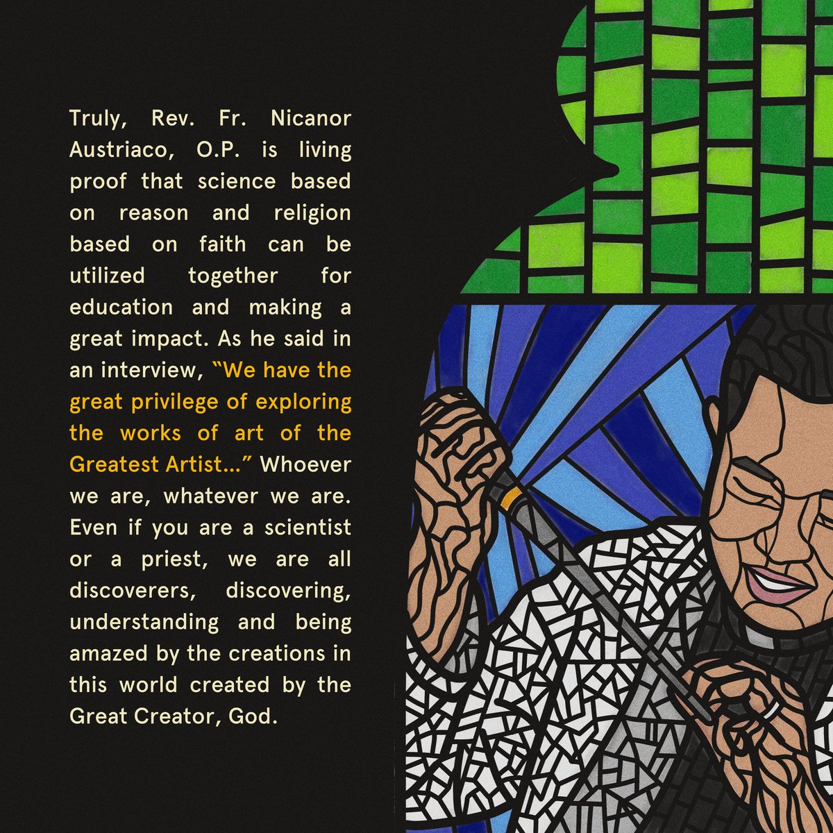 updcsfstc's tweet photo. ...in the Christian industry that has also contributed to the STEM Field. Learn more about Rev. Nicanor Austriaco in this issue of #FridayFeatures.
Special Thanks to:
@upcssc
@UPSESC
#FridayFeatures
#HeadCSUP
#SiyentistaNgBayanNgayonAyLumalaban
Pubmats by: @chwefaith https://t.co/DiV1sO4Mlp