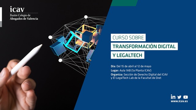 derechopractico's tweet photo. 🤗 #EnjoyLegaltech
🧠Curso sobre Transformación Digital y #Legaltech
➡️ https://t.co/bJca3D3uwR
💰 120 € (Colegiados @ICAV_abogados )
⚙️ Organizan @ICAV_abogados + #LegaltechLab de @DretUV
💡 El curso incluye un taller práctico sobre #automatización https://t.co/P5tVpsmEH9