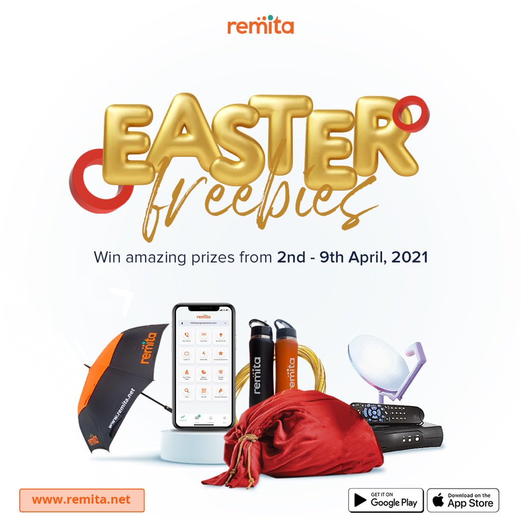 RemitaNET's tweet photo. 😱Did someone just say #RemitaEasterFreebies?
Yes!!! 🤩 There are lots of Airtime, Data, Cable TV Subscription, Electricity Units and more for you to win this Easter.
See flyer below to find out all you need to do to enjoy one of these.
#RemitaEasterFreebies #RemitaNet https://t.co/cOdy9NNzmm
