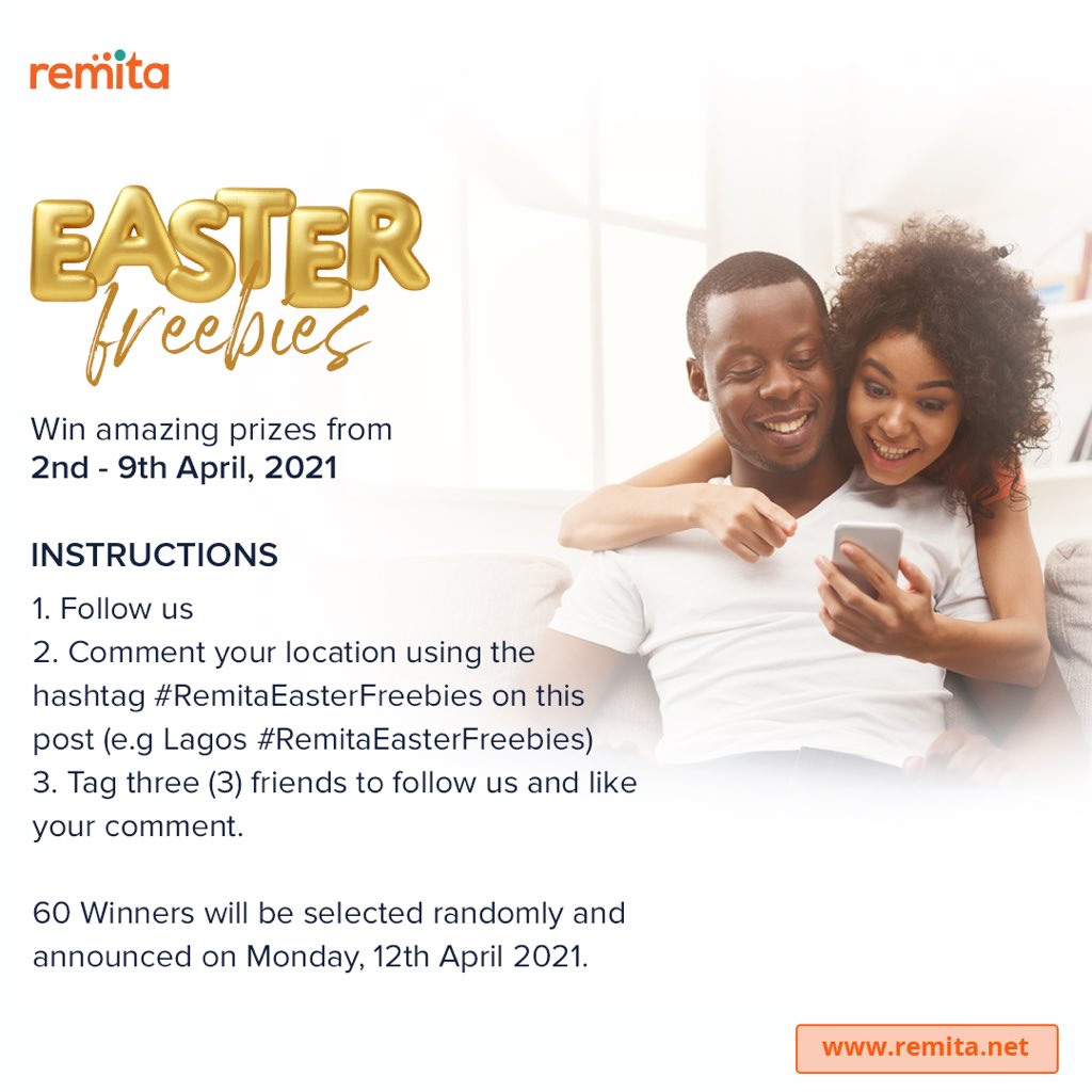 RemitaNET's tweet photo. 😱Did someone just say #RemitaEasterFreebies?
Yes!!! 🤩 There are lots of Airtime, Data, Cable TV Subscription, Electricity Units and more for you to win this Easter.
See flyer below to find out all you need to do to enjoy one of these.
#RemitaEasterFreebies #RemitaNet https://t.co/cOdy9NNzmm
