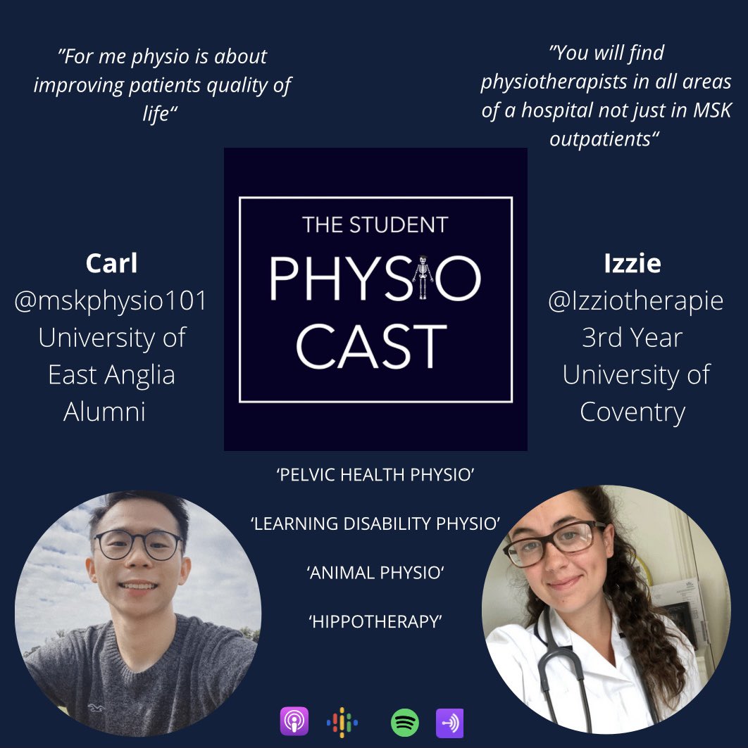 EP 6 out now!😝 this week we discuss the stereotypes surrounding physio and we also touch on some less known specialities of Physiotherapy! 

#studentphysio #physiotherapy #physiostudent #cspstudent #hippotherapy #animalphysiotherapy #pelvichealth #learningdisabilityawareness