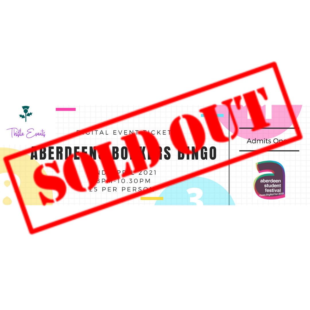⚠️SOLD OUT⚠️

We are sorry to announce we’ve have sold all 60 tickets for Aberdeen’s Bonkers Bingo😱

We want to thank you all so much for the support it’s unreal that we are having to post this

*please don’t purchase tickets now, if you do the money will go straight to charity