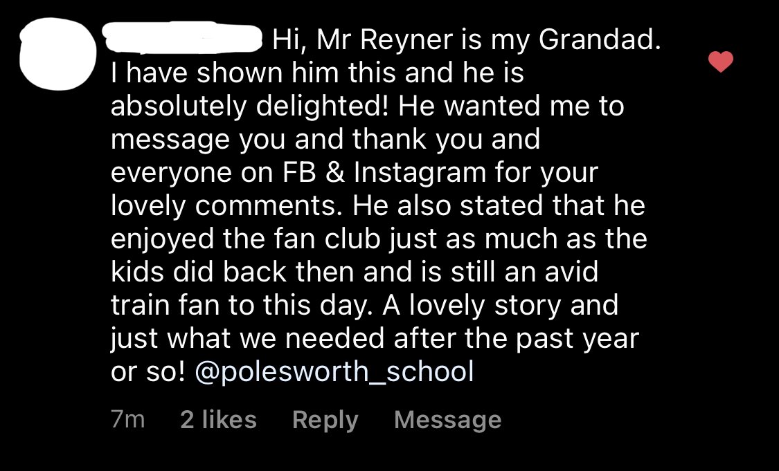 PolesworthSchl's tweet photo. We’ve just had this lovely comment as a follow up to our last #tbt post! Check it out.. https://t.co/sRpDDaAAjT