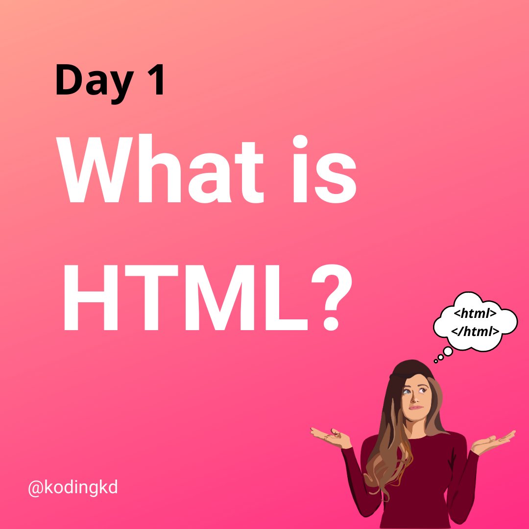 kodingkd's tweet image. Day - 1 | what is HTML ?
Follow @kodingkd for more 💯
.
Was It helpful?
Let me know in the comments 👇🏼
.
.
.
#html #css #htmlcss #htmlcoding #javascript #js #programmer #programming #html5 #css3 #webdesign #webdevelopment #webdeveloper #webdev #thedevlife #development