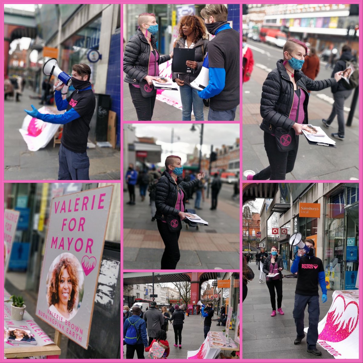 Valerie4London's tweet photo. Meet with Valerie outside #Brixton tube station at 12:00 this Sunday and/or outside #NottingHill tube station at 15:00 straight after!  You are welcome to join us on our campaigning this Sunday! #BurningPink #Valerie4London #V4L #LondonElections #MayorOfLondon2021 https://t.co/U1YheGcxPA