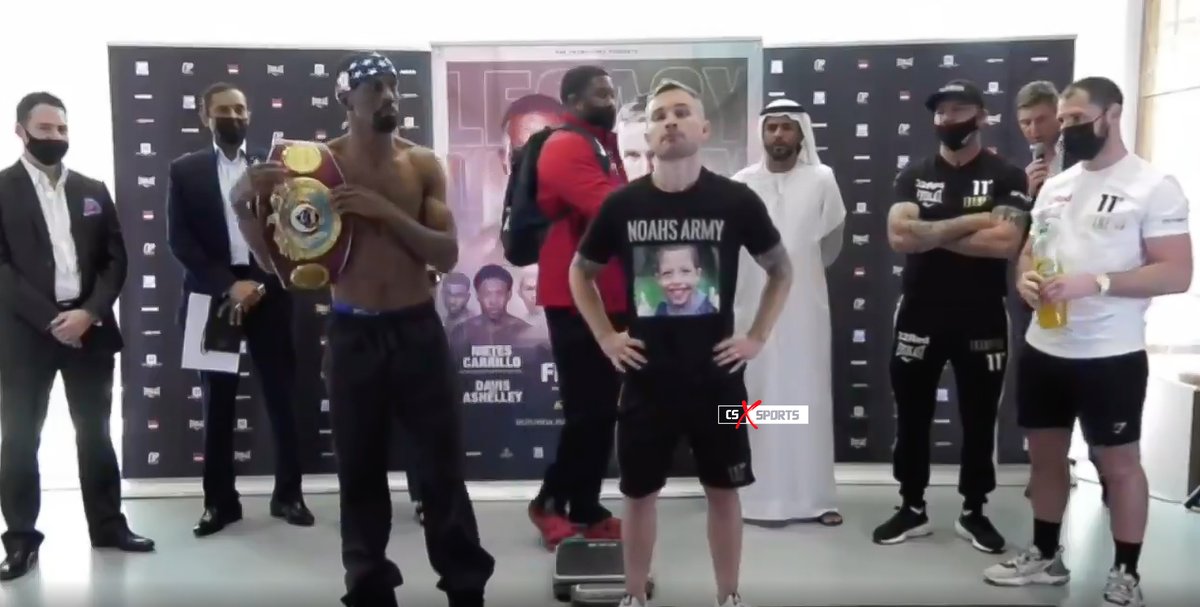 👏🏼
@RealCFrampton showing his support for the Noah's Army campaign at the weigh-in ahead of his world title clash with @JamelHerring. 

🥊 @CSXSports 

#NoahsArmy #RememberMyNoah #CarlFrampton #Dubai #JamelHerring #Belfast #CSXSports