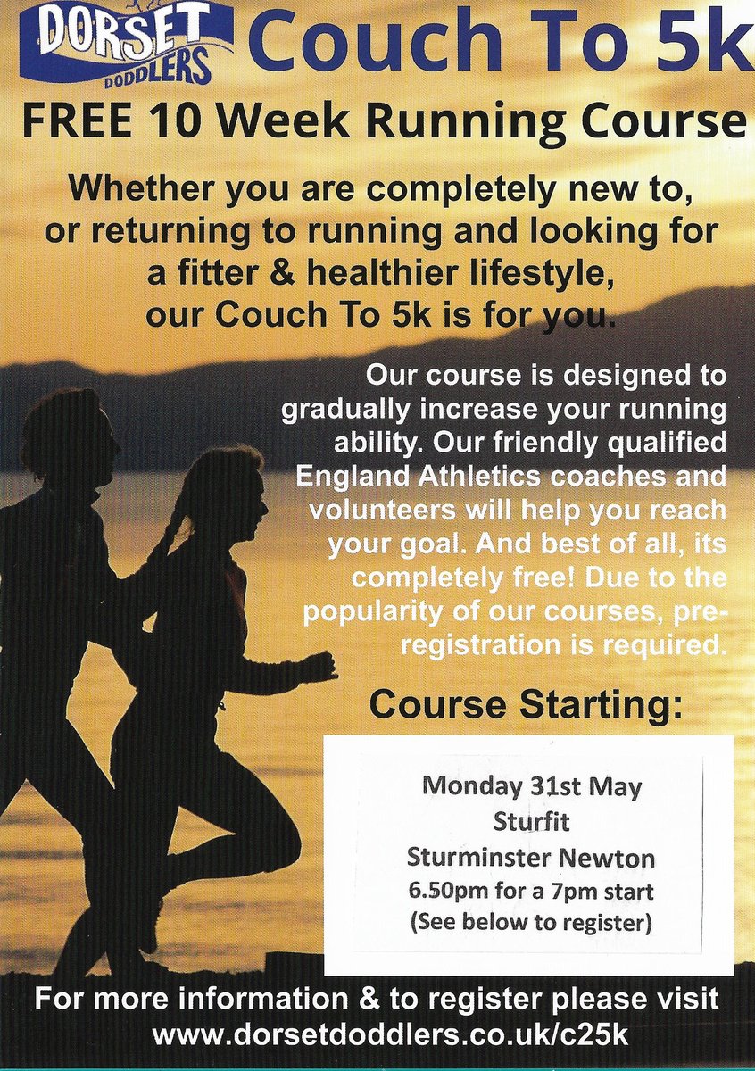 dorsetdoddlers's tweet photo. It's official...we have a starting date and we have our volunteers for the very first DD Couch to 5k! Feel free to share... #c25k #running #ukrunchat https://t.co/Y7CbOGFcN4
