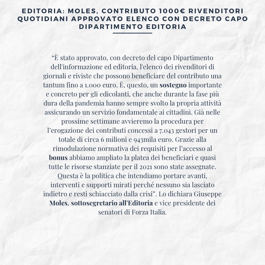 Giuseppe Moles on Twitter