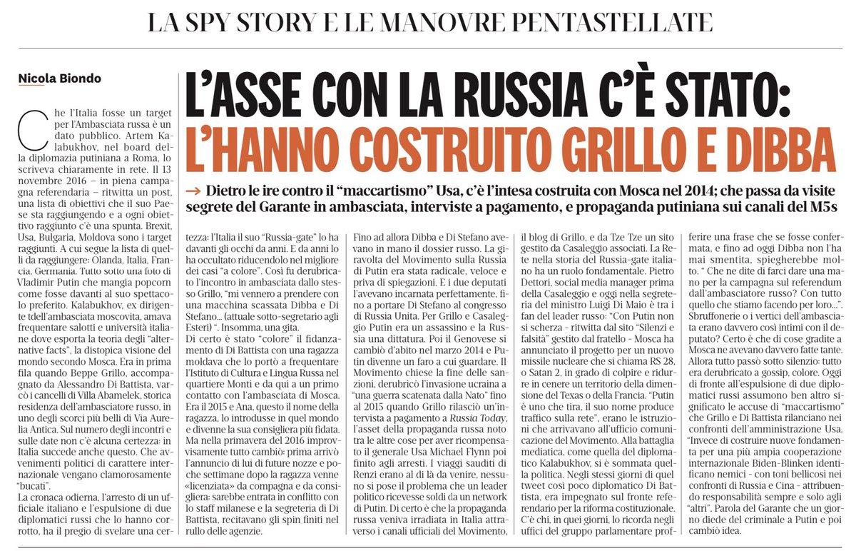 francofontana43's tweet photo. Con l’apertura di oggi @ilriformista tocca il fondo del giornalismo spazzatura. 
Colpa del direttore o di un giornalista rancoroso con il M5S che lo licenziò 7 anni fa?
Di sicuro insinuare un legame tra il M5S e il Russia Gate di questi giorni è semplicemente ridicolo e indecente https://t.co/XNb6ogI5Eb