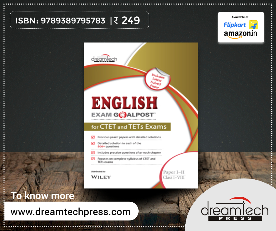 dtechpress's tweet photo. ENGLISH EXAM GOALPOST, Paper I-II, Class I-VIII
Read More: https://t.co/YG9HxgU5B3
#DreamtechPress #CTET #TET #exampreparation #EntranceExam https://t.co/3bd5nD0PuZ