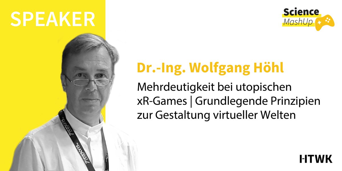 Science_MashUp_'s tweet photo. Heute stellen wir euch Dr. Ing. Wolfgang Höhl vor.

Thema: „Mehrdeutigkeit bei utopischen xR-Games | Grundlegende Prinzipien zur Gestaltung virtueller Welten"

Wir freuen uns ihn dieses Jahr beim Science MashUp begrüßen zu dürfen! https://t.co/MjKtBX1zSz