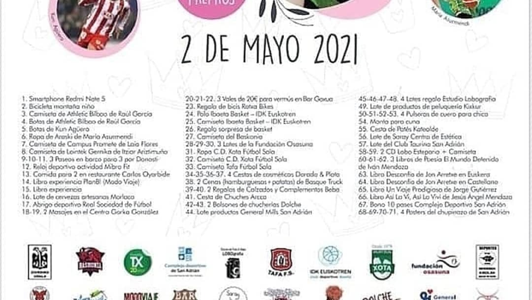 Dos de abril!!.. Falta justo un mes para el Super sorteo de Ziordia con Bea!. Todavía no has pedido tus boletos?.Por aquí puedes hacerlo y colaborar en el sorteo con más éxito que hemos organizado en estos años desde Ziordiko Running Taldea !!. Más de 80 premios esperan ganador.